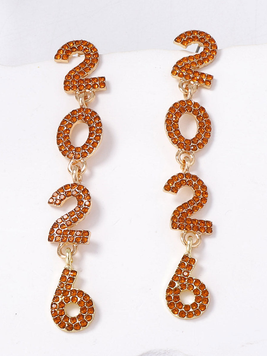 Boucles d'oreilles brillantes à motifs figuratifs, à strass