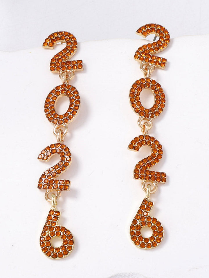 Boucles d'oreilles brillantes à motifs figuratifs, à strass