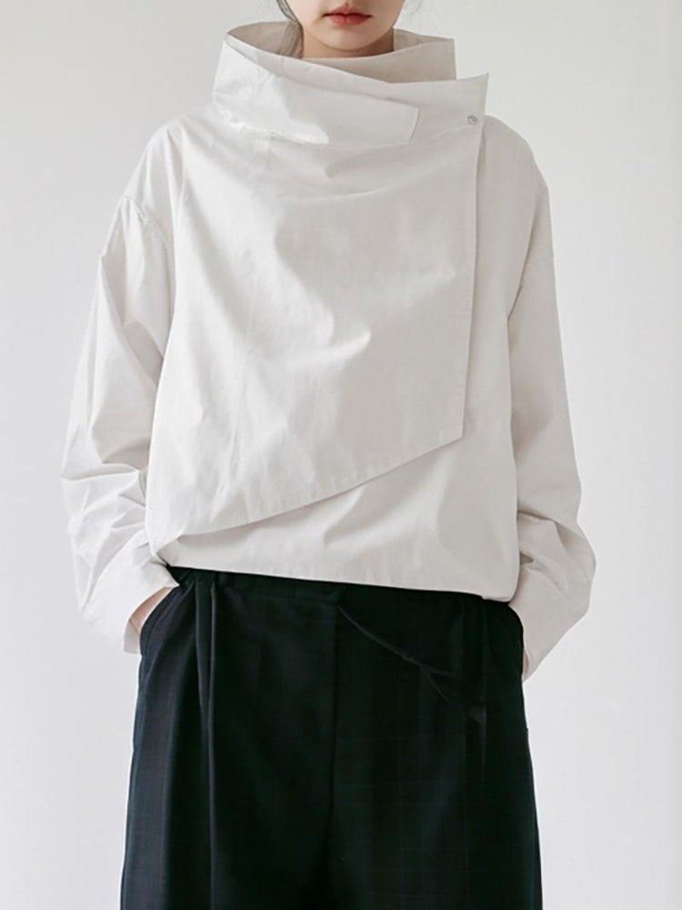 Veste décontractée ample noire à col montant