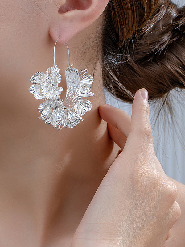 Boucles d'oreilles pendantes en forme de fleur