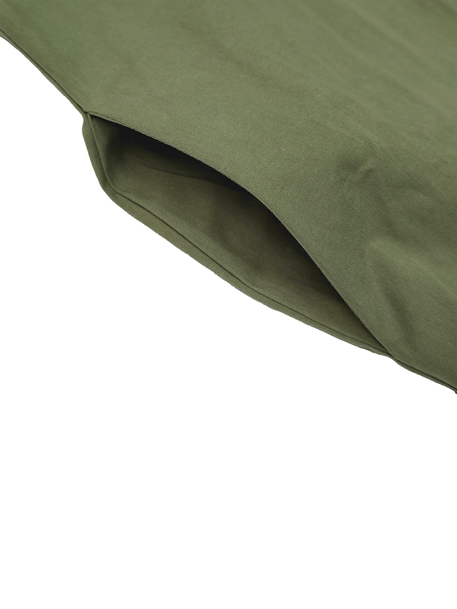 Robe longue à fermeture éclair, à poches, sans manches, taille haute, à col en V, couleur unie