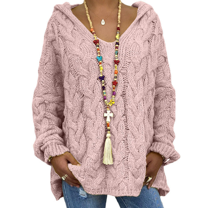 Pull à capuche en câble pour dames | Élégant, confortable, polyvalent