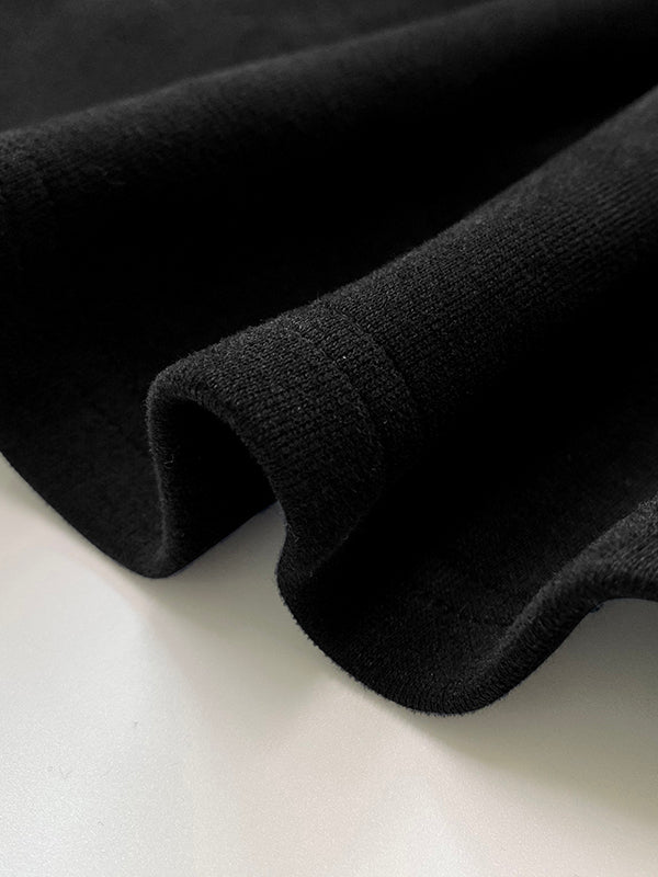 Sweat-shirt à manches longues et col rond de couleur unie