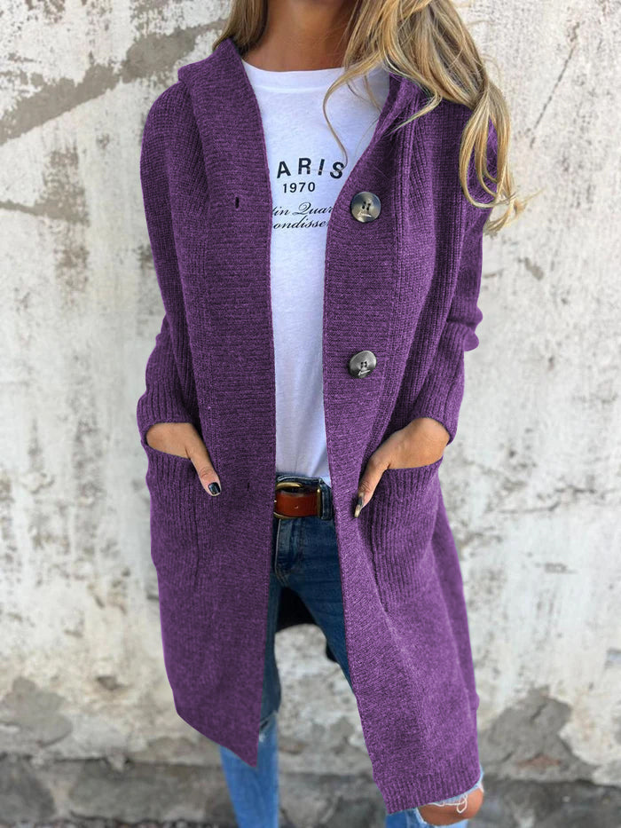 Chic cardigan en tricot doux avec imprimé pour femmes