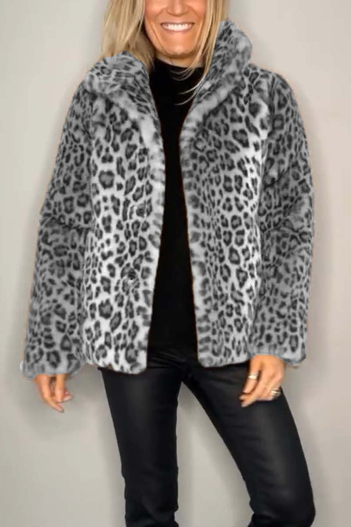 Pilar | Manteau d'hiver classique pour femmes avec motif léopard