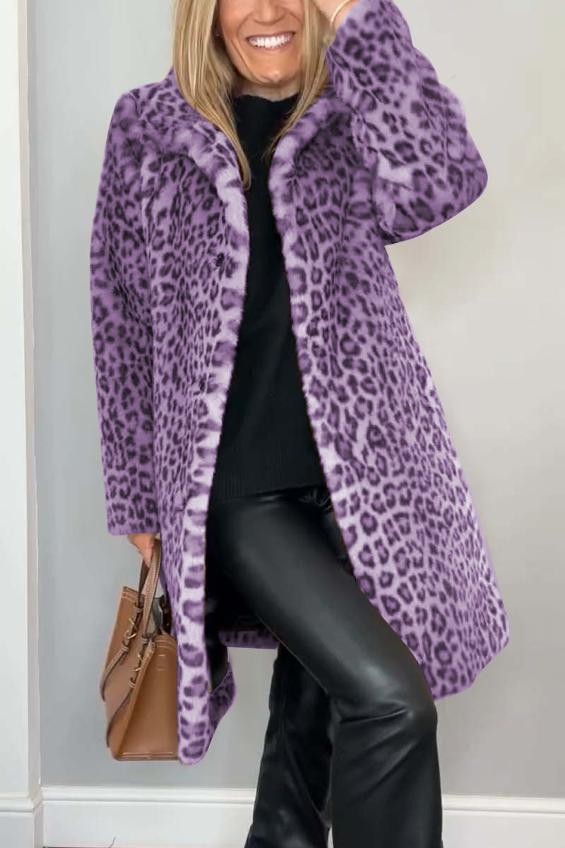 Pilar | Manteau d'hiver classique pour femmes avec motif léopard