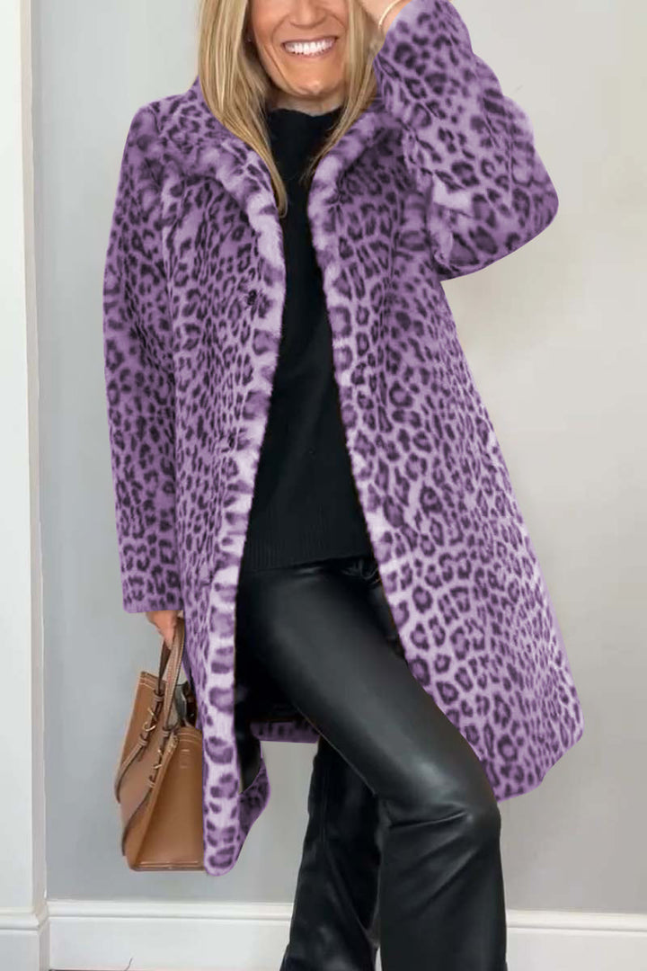 Pilar | Manteau d'hiver classique pour femmes avec motif léopard
