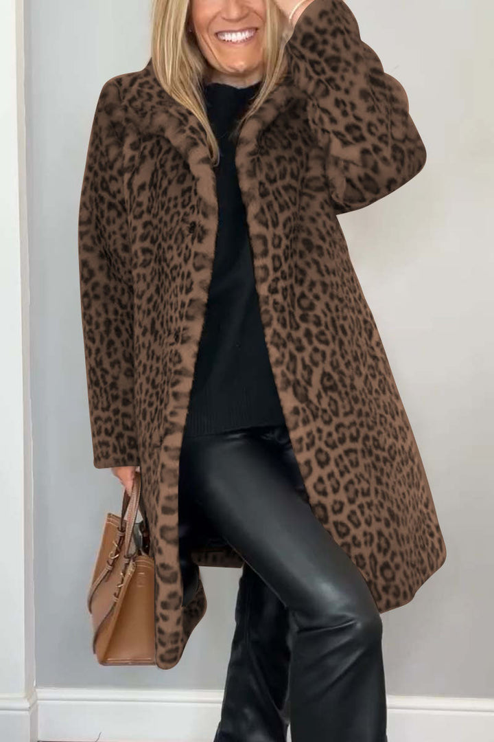 Pilar | Manteau d'hiver classique pour femmes avec motif léopard