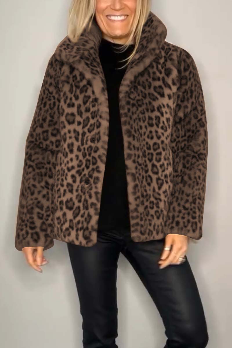 Pilar | Manteau d'hiver classique pour femmes avec motif léopard