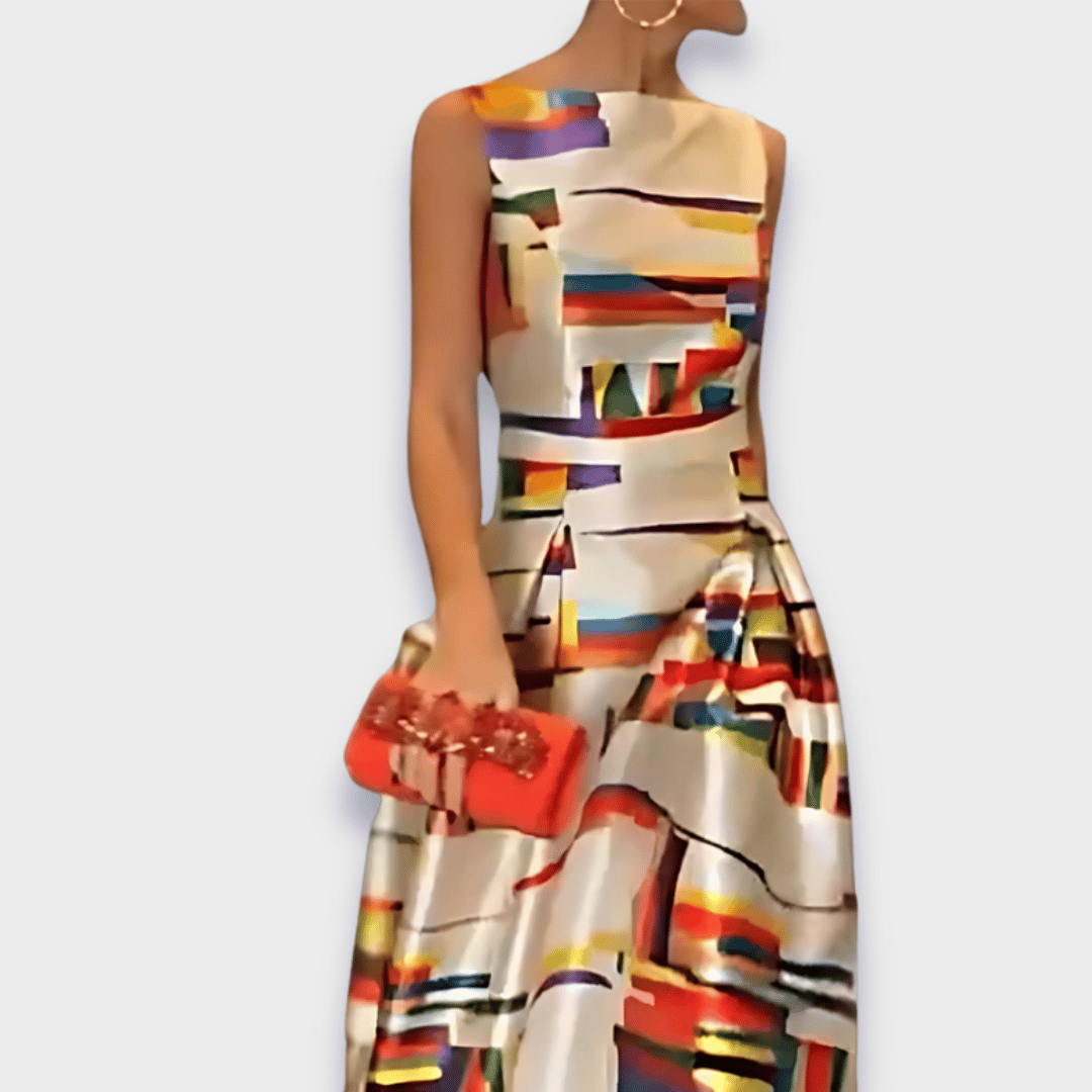Miralyn – Robe maxi élégante avec imprimé artistique