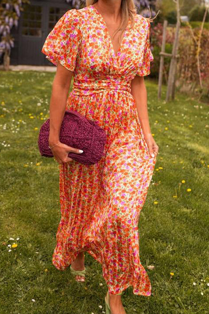 Robe Maxi Fleurie Élégante FloraBreeze – Robe d'Été Aérée Sans Manches