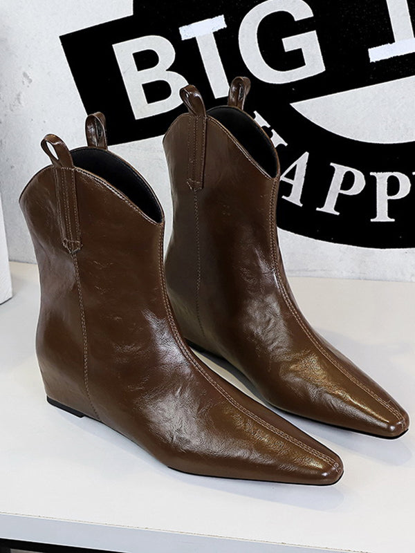 Chaussures à bout pointu, à empiècements, couleur unie