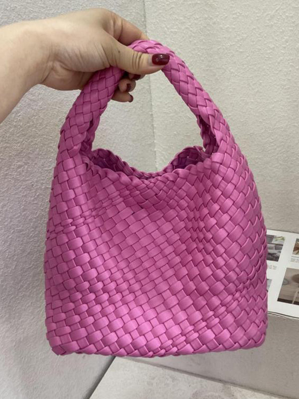 Sac à main tressé couleur unie