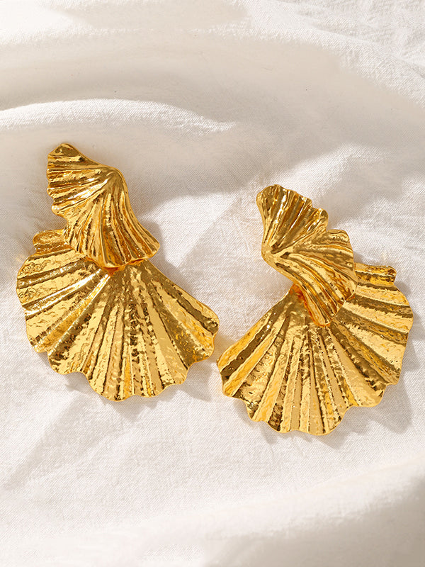 Boucles d'oreilles pendantes géométriques en forme de feuilles, couleur unie