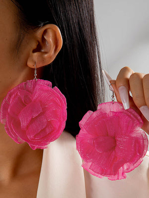 Boucles d'oreilles pendantes en forme de fleur