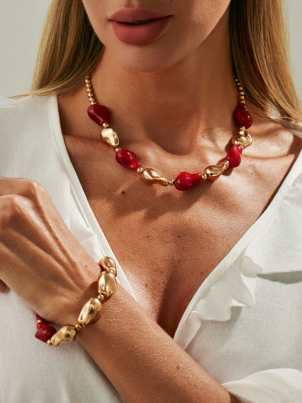 Parure bracelet et collier géométrique