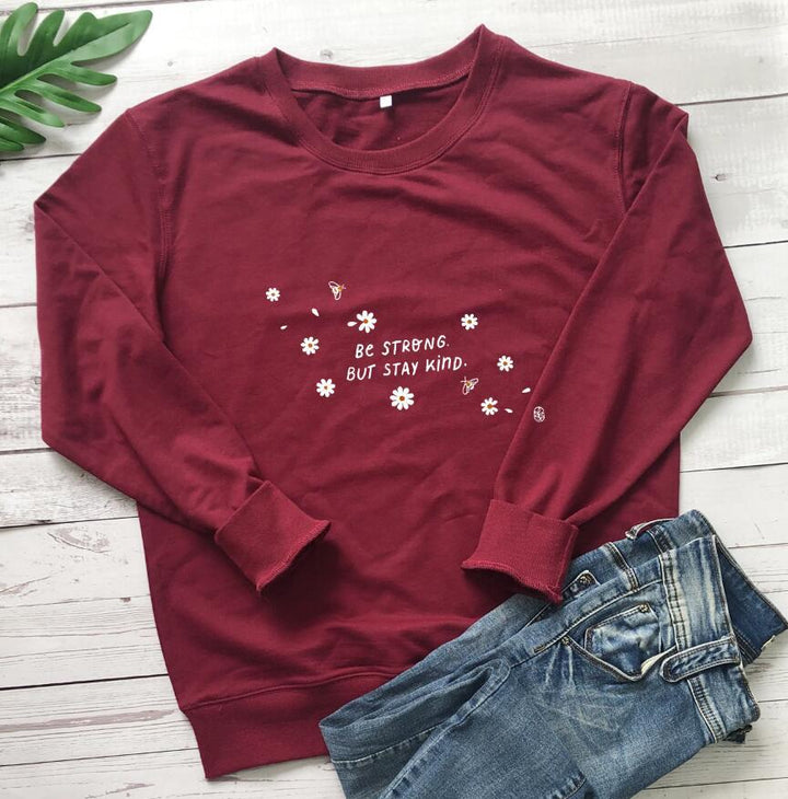 Sweatshirt pour femmes avec message inspirant et design floral