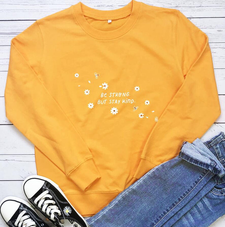 Sweatshirt pour femmes avec message inspirant et design floral