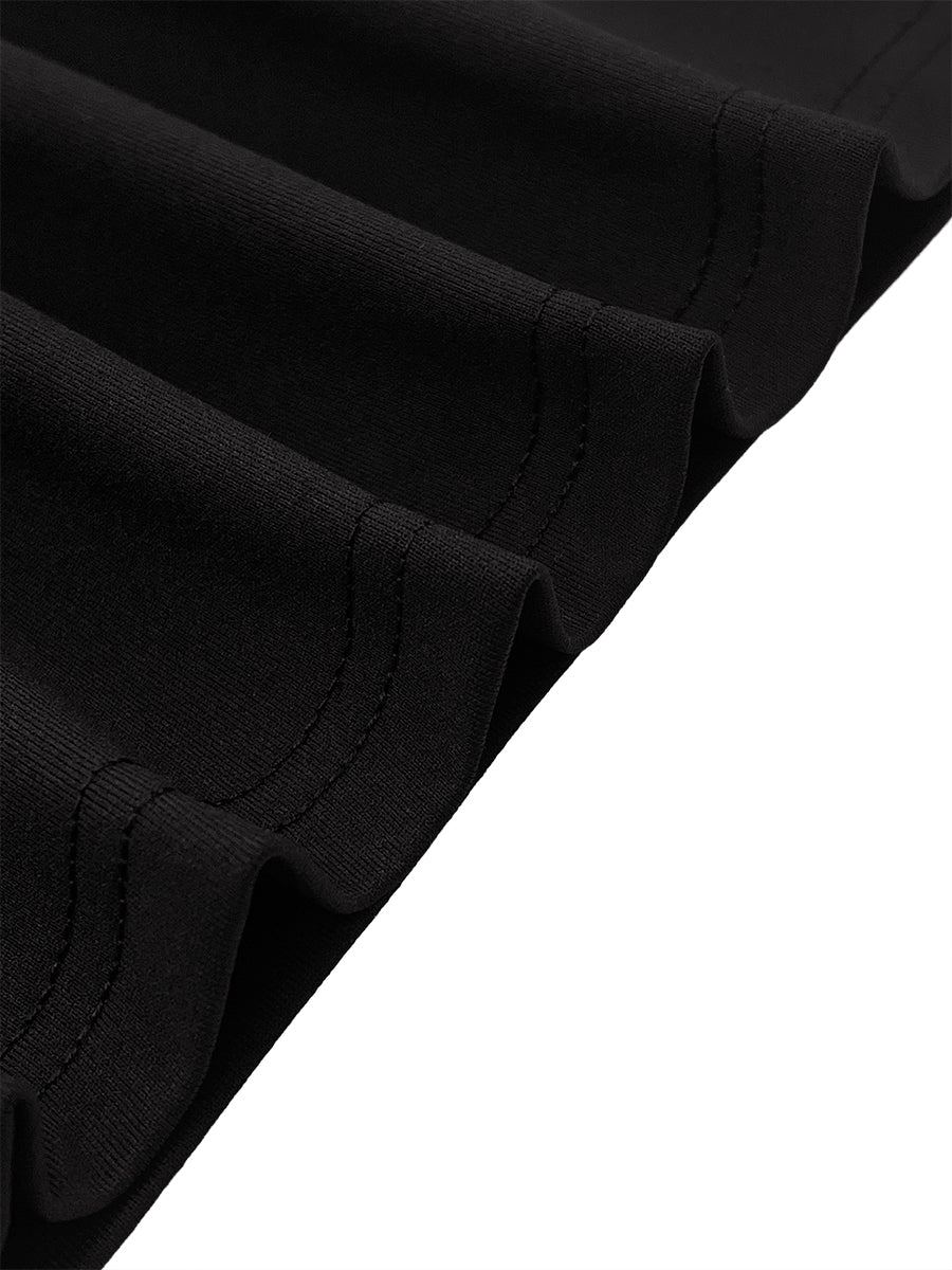 Pantalon ample imprimé décontracté couleur unie