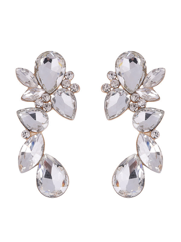 Boucles d'oreilles pendantes géométriques à strass