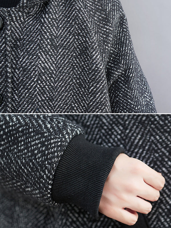 Veste ample chaude à manches longues, à capuche