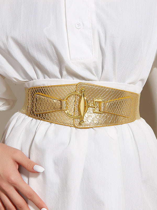 Ceinture brillante à taille élastique, à empiècements