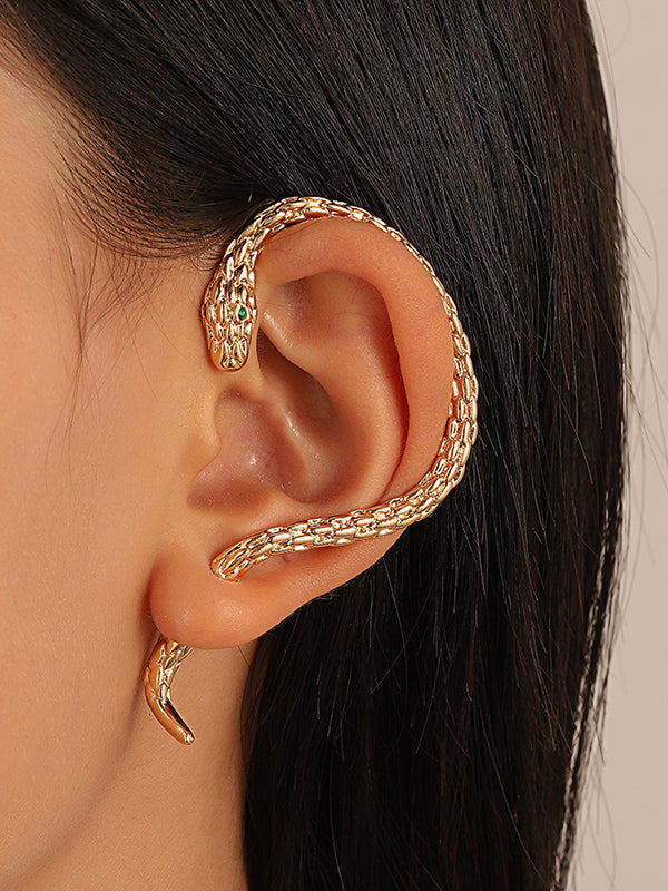 Boucles d'oreilles contour d'oreille en forme de serpent