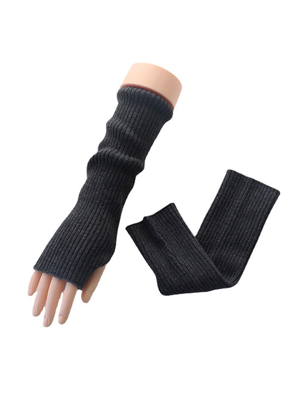 Tricot de laine décontracté, garde au chaud, accessoires chauffe-bras de couleur unie