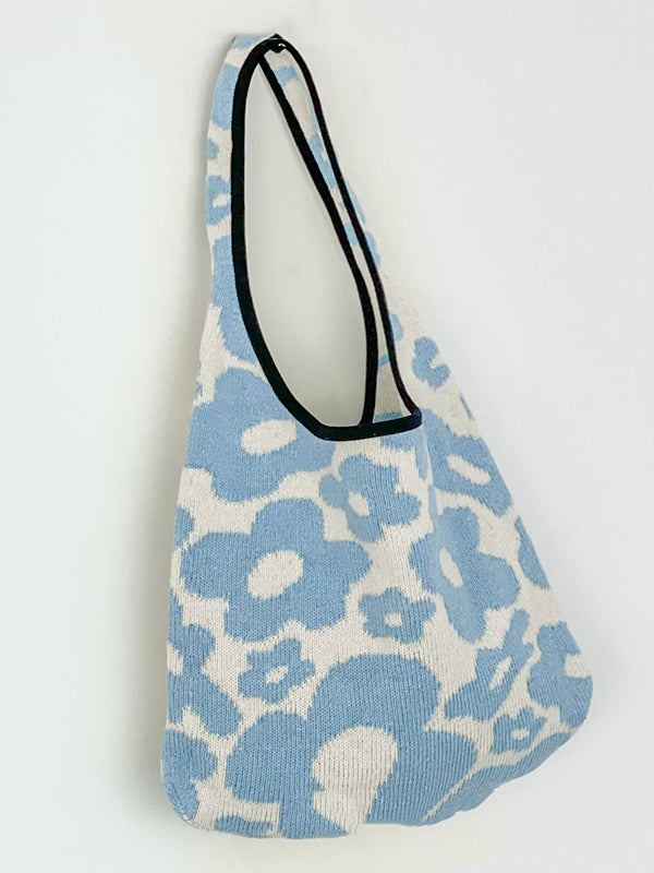 Accessoires de sacs de couleur contrastée à tissage floral original