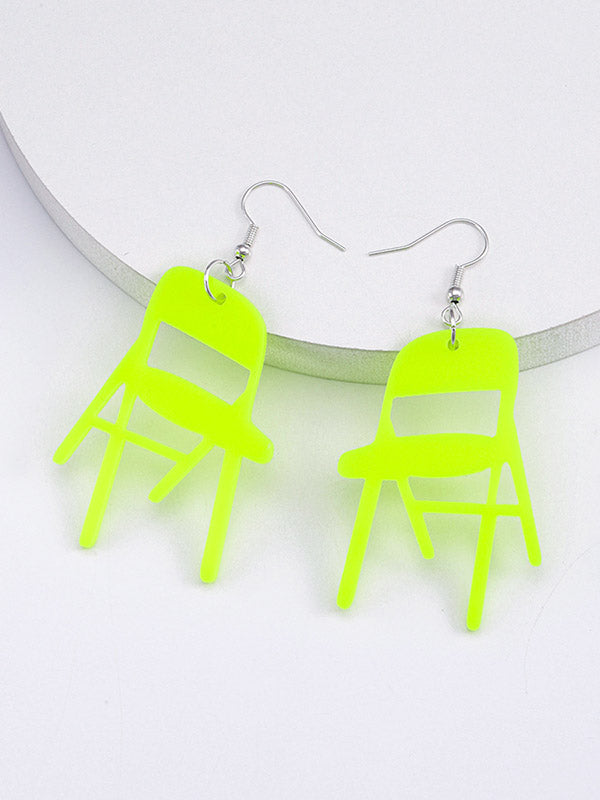 Boucles d'oreilles pendantes géométriques couleur unie