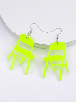 Boucles d'oreilles pendantes géométriques couleur unie
