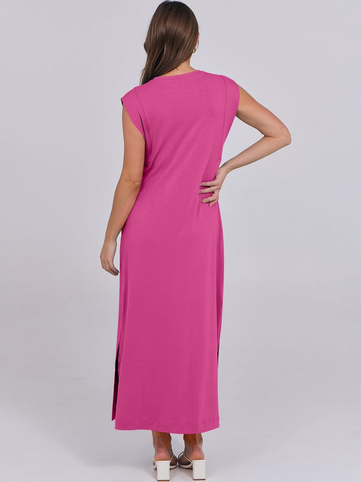 Robe Maxi d'Été Breezeluxe Légère – Manches Courtes et Col Rond