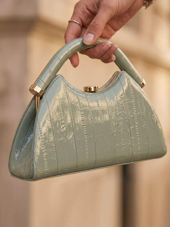 Sac à main géométrique couleur unie