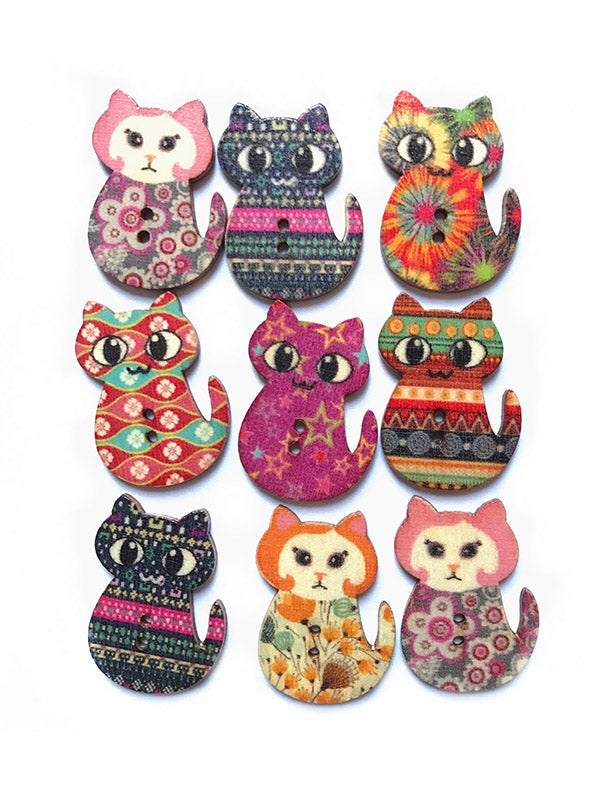 Environ 100 boutons en forme de chat, accessoires de décoration DIY