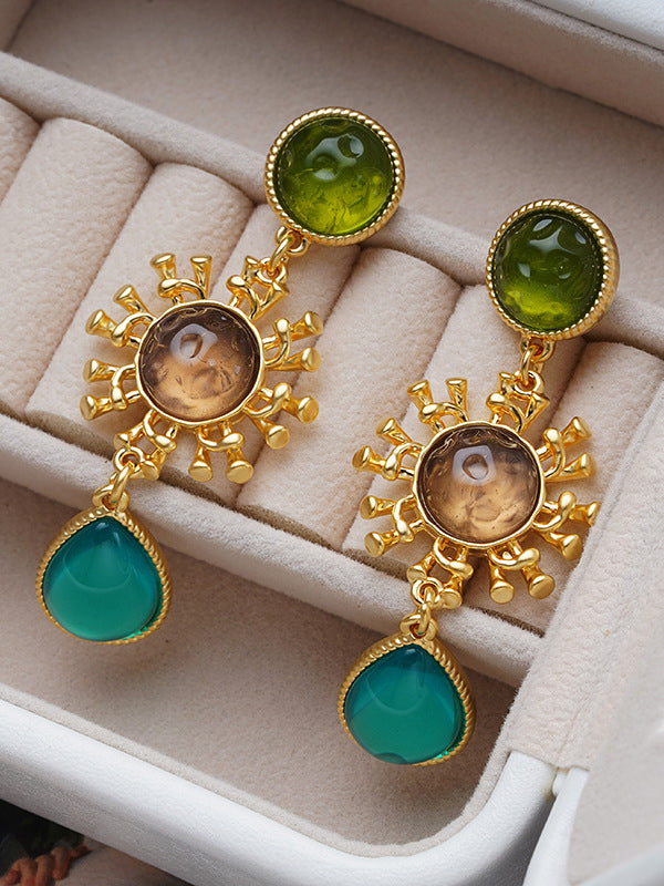 Boucles d'oreilles géométriques multicolores