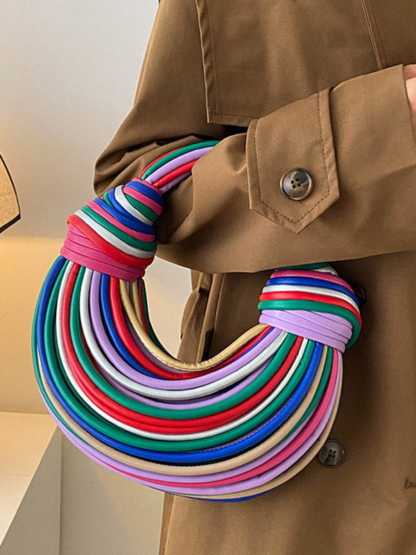 Sac à main géométrique à fermeture éclair, couleur contrastée