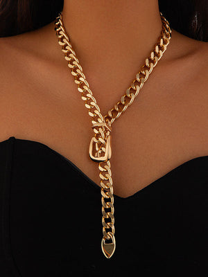 Collier géométrique à chaîne, couleur unie