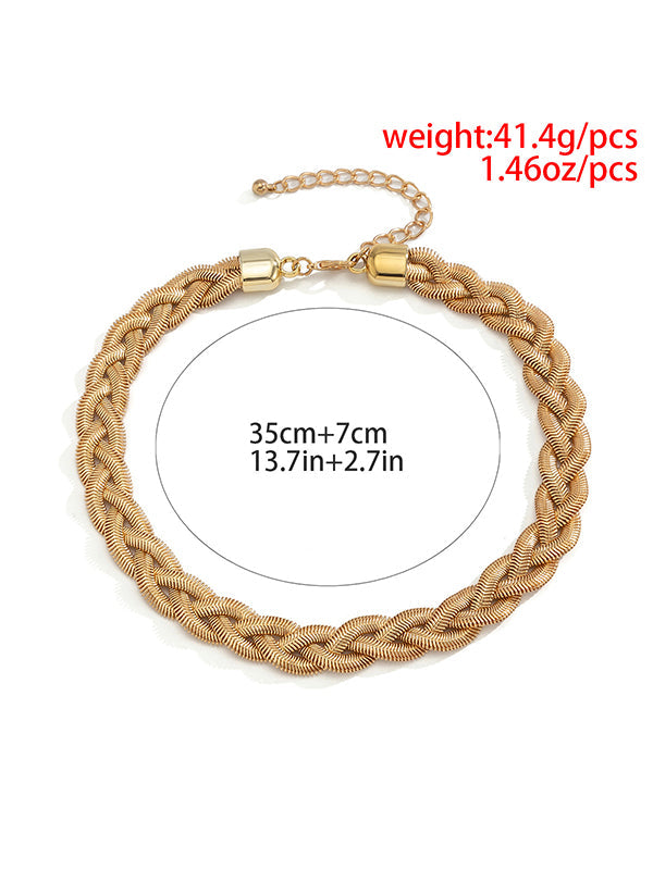 Collier ras du cou réglable en chaîne serpent