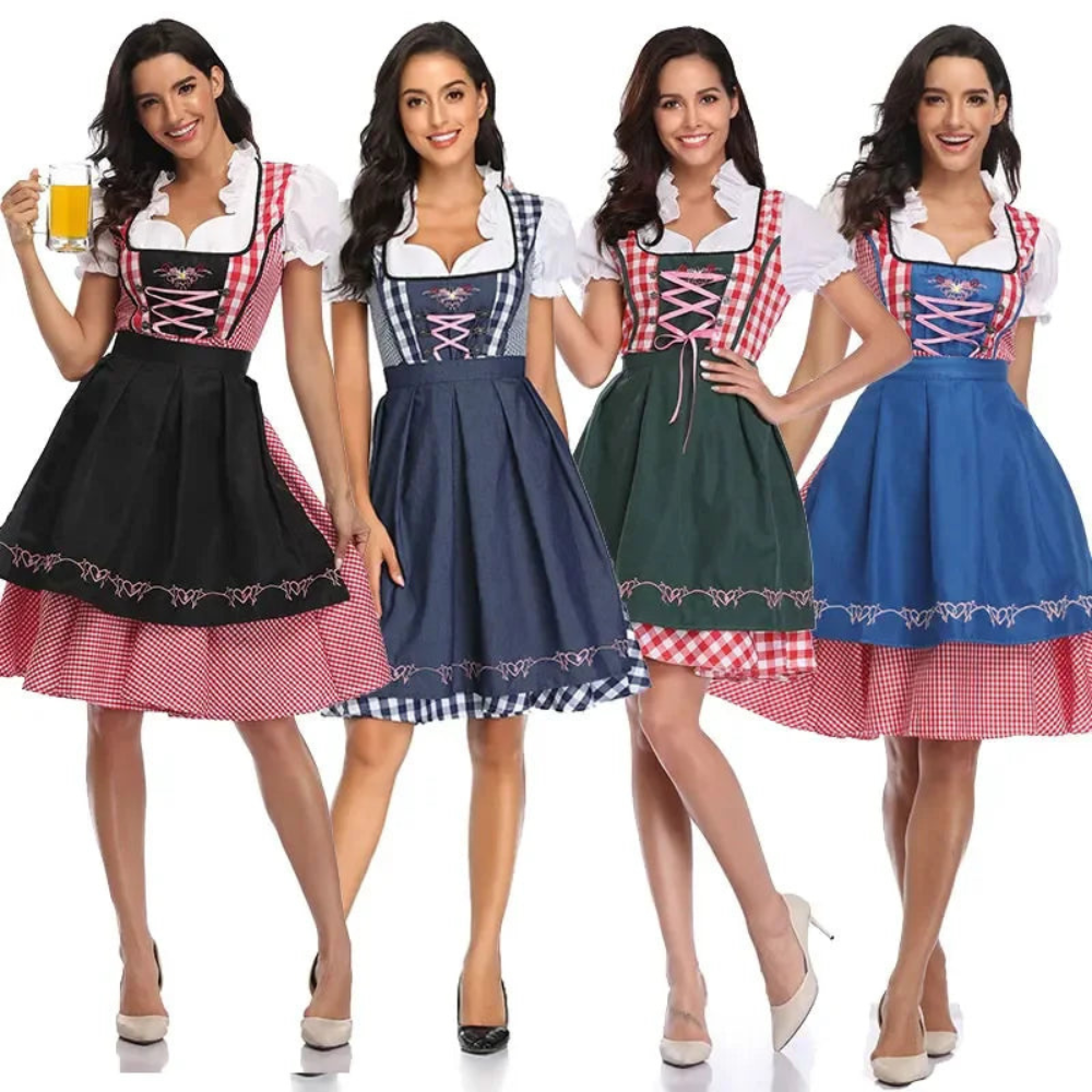 Robe Dirndl Femme Deux Pièces | Robe Traditionnelle avec Accent Moderne