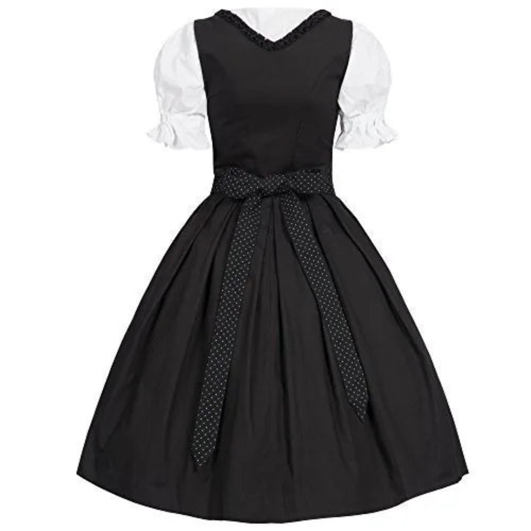 Robe Dirndl Noir Oktoberfest pour Femmes