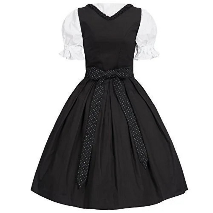 Robe Dirndl Noir Oktoberfest pour Femmes