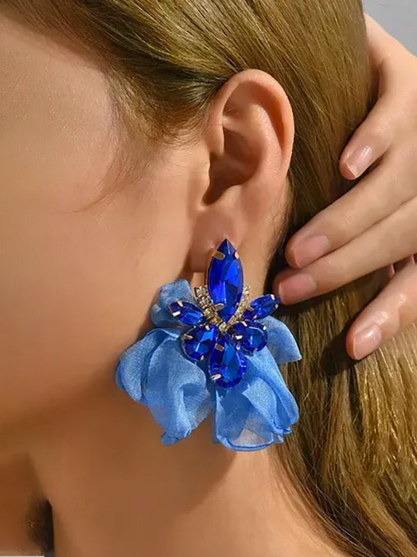 Boucles d'oreilles pendantes en forme de fleur