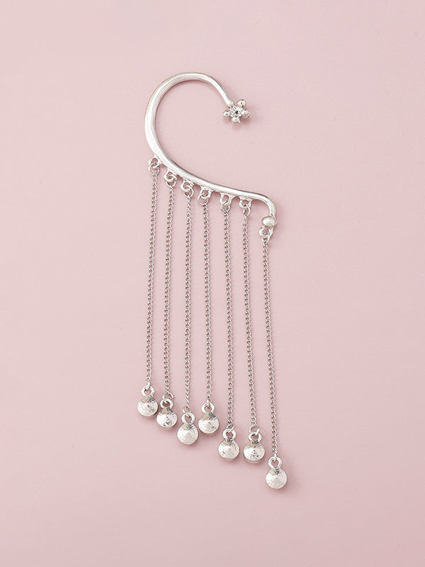 Accessoires de crochet d'oreille à glands en strass creux en forme de fleur