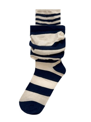 Accessoires de chaussettes à motifs rayés à empiècements de couleur contrastée