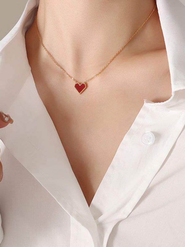 Collier simple géométrique en forme de cœur