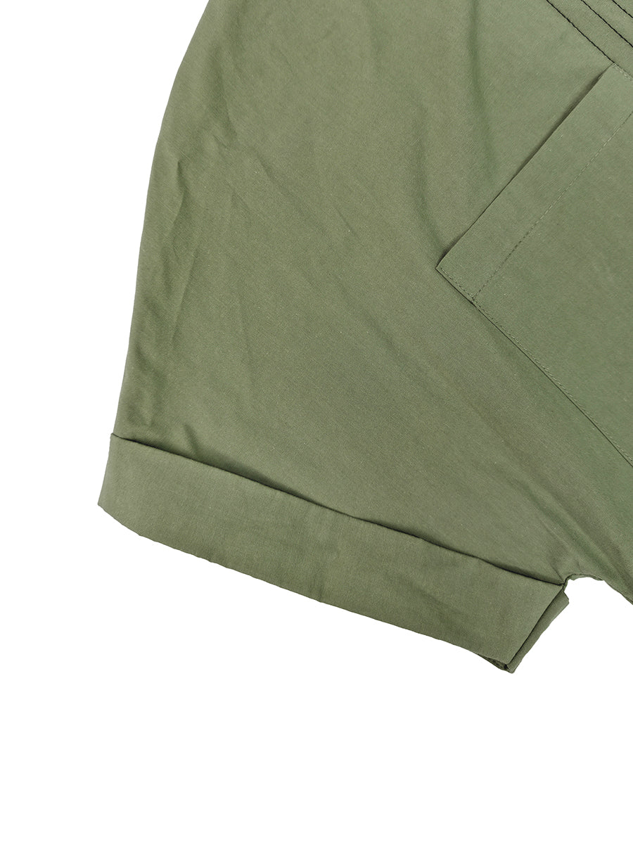 Robe longue à fermeture éclair, à poches, sans manches, taille haute, à col en V, couleur unie