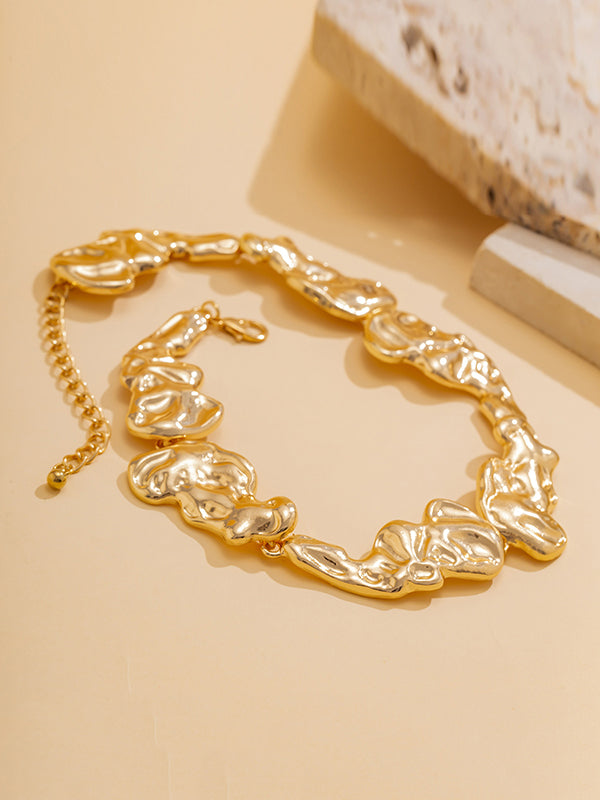 Collier géométrique délicat couleur unie