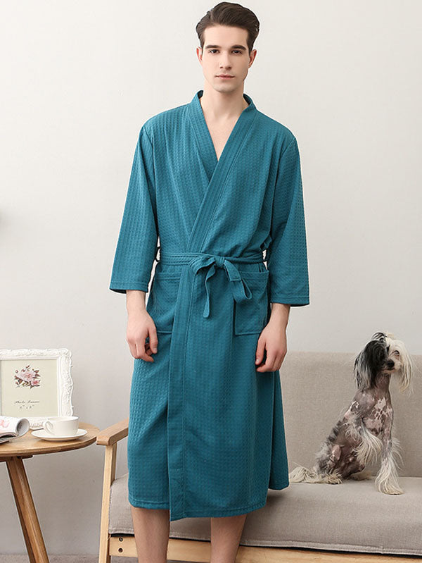 Robe de pyjama fine à bandage solide et confortable