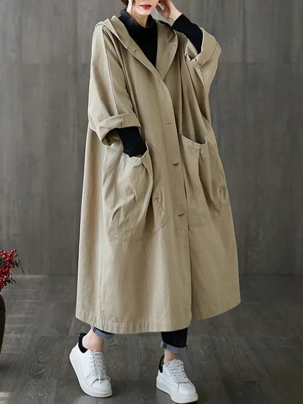 Trench-coat avec capuche pour femmes