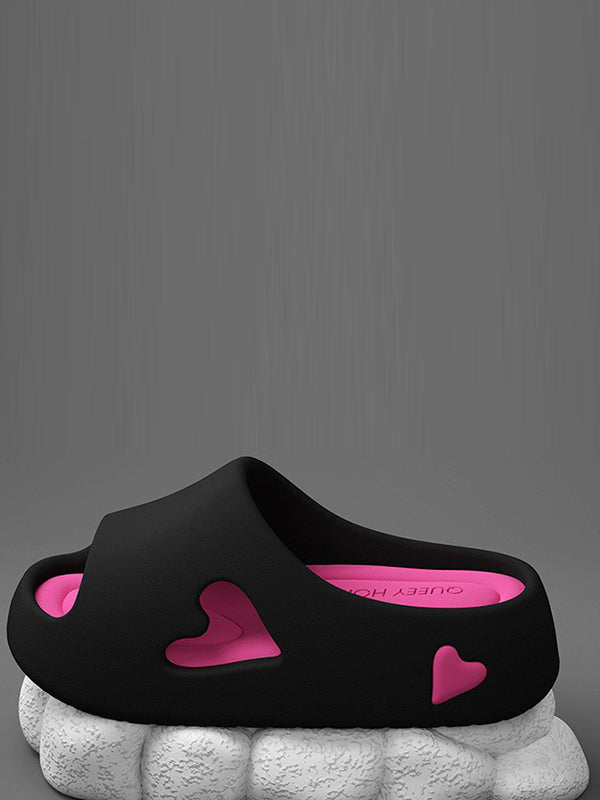 Chaussures à plateforme ajourées à bout ouvert, couleur contrastée